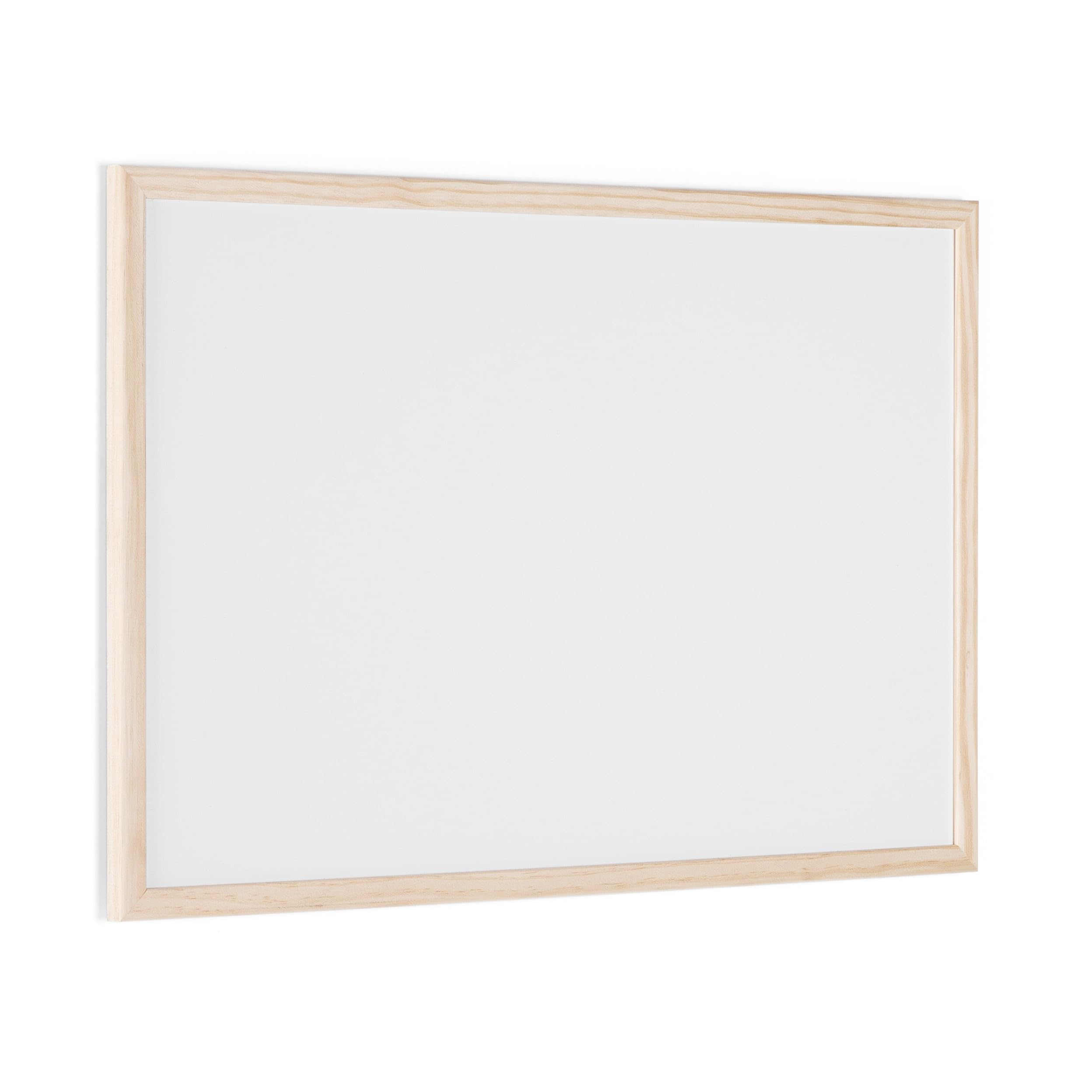 Bi-Joy Lavagna Magnetica Bianca, Superficie in Acciaio Smaltato cancellabile a secco, con Cornice in Legno di Pino (60 x 40 cm)