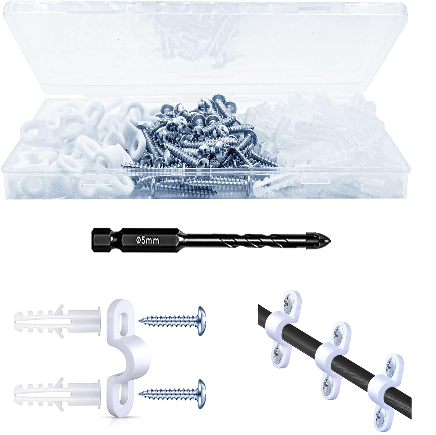 BokWin 48 Sets Wire Shelf Back Wall Clip,White Wire Shelf