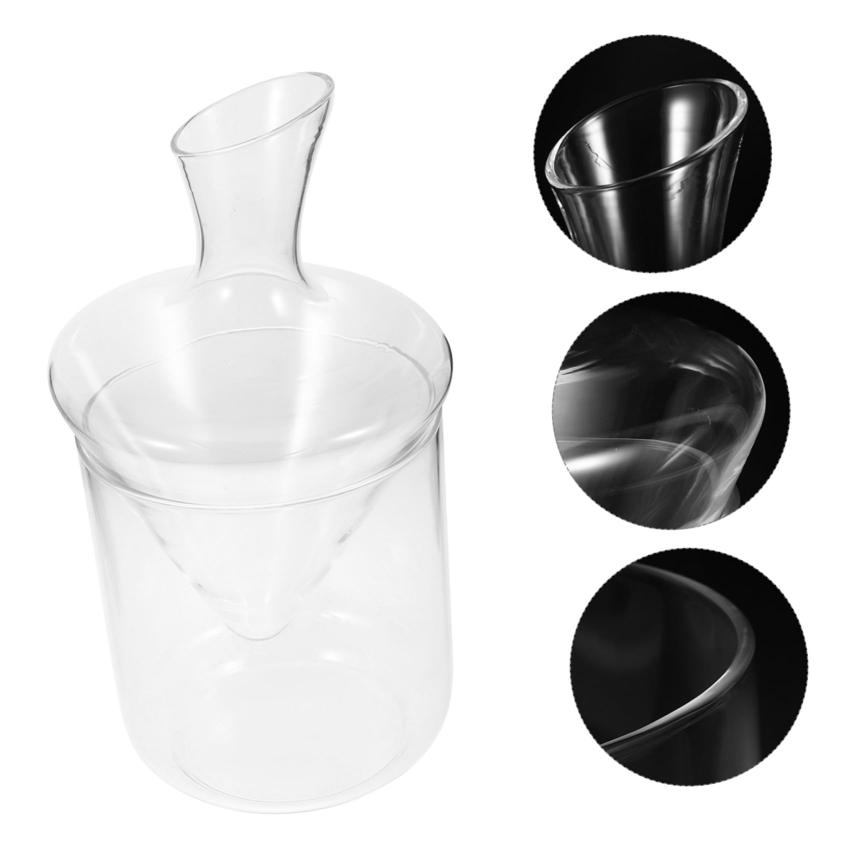 NAMOARLY 1pc Decanter Cup Dispenser Beverage Dispenser Small Clear Container Whiskey Container Terrariums Bottle Transparent Ice Bucket Clear Vase Lid Water Wine Chiller Glass