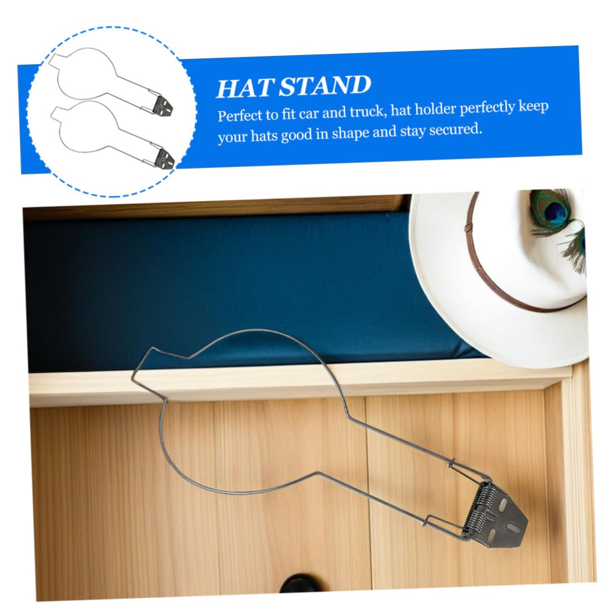 Angoily Porta Cappelli Supporto per Cappelli da in Resistente 2 per Auto Gancio Robusto, Protezione e Organizzazione per Accessori Viaggio