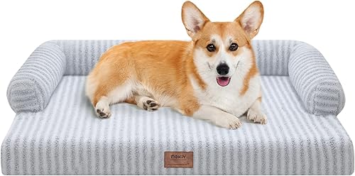 Miniatura 18 de Cama ortopédica extra grande para perros impermeable: cama de espuma viscoelástica para perros XL y extra grandes, sofá sofá, lavable con funda Azul