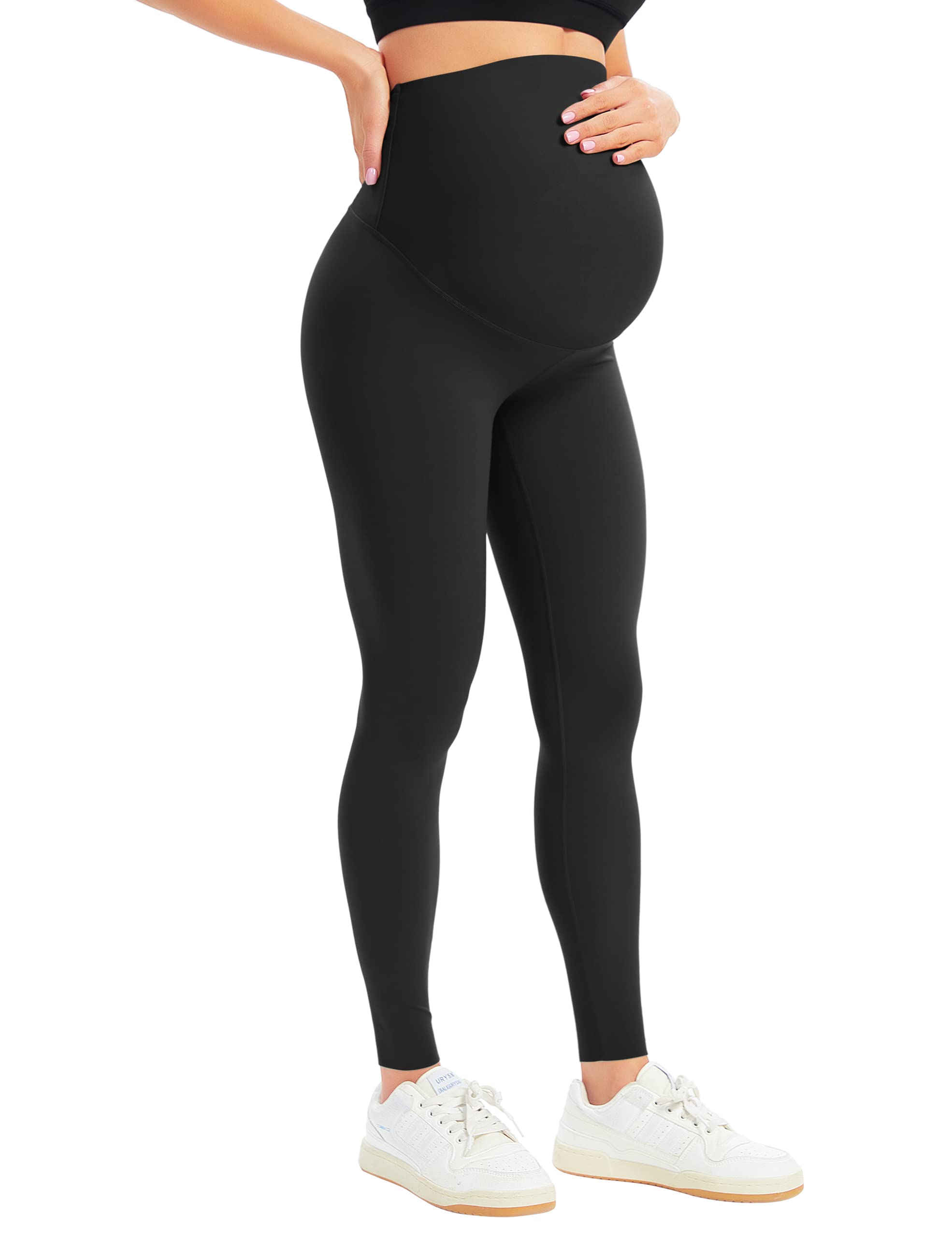 BONVIGOR Women's Maternity Leggings Over The Belly Bump Workout Full Length Leggings Running Active Yoga Pants