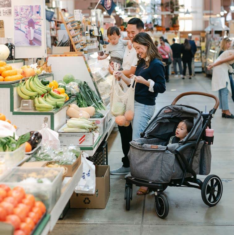 Miniatura 8 de Larktale Sprout - Cochecito individual a doble  Cochecito extensible y plegable para niños con toldo, almacenamiento y accesorios  Nightcliff Stone