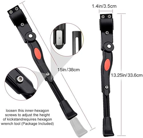 Miniatura 3 de Soporte de bicicleta lateral trasero de aluminio ajustable para bicicleta de 22 "-26"