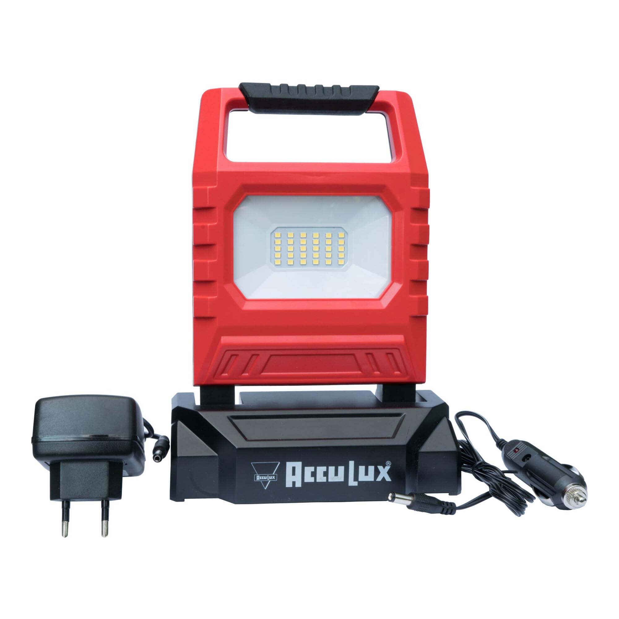 AccuLux 438012 – reflektor roboczy z możliwością ładowania, 1500 LED, 15 W Power LED do użytku wewnątrz i na zewnątrz