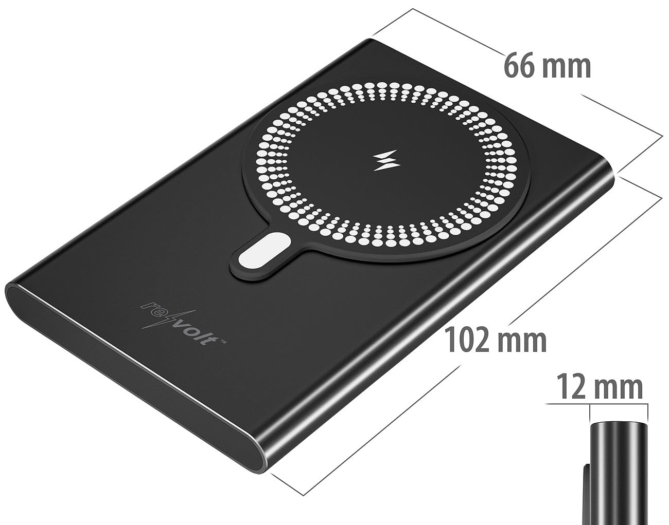 revolt powerbank portatile: Set da 2 Powerbank, PB-450, 5.000 mAh, compatibile con Qi e MagSafe (magsafe slim, leggero, mini)