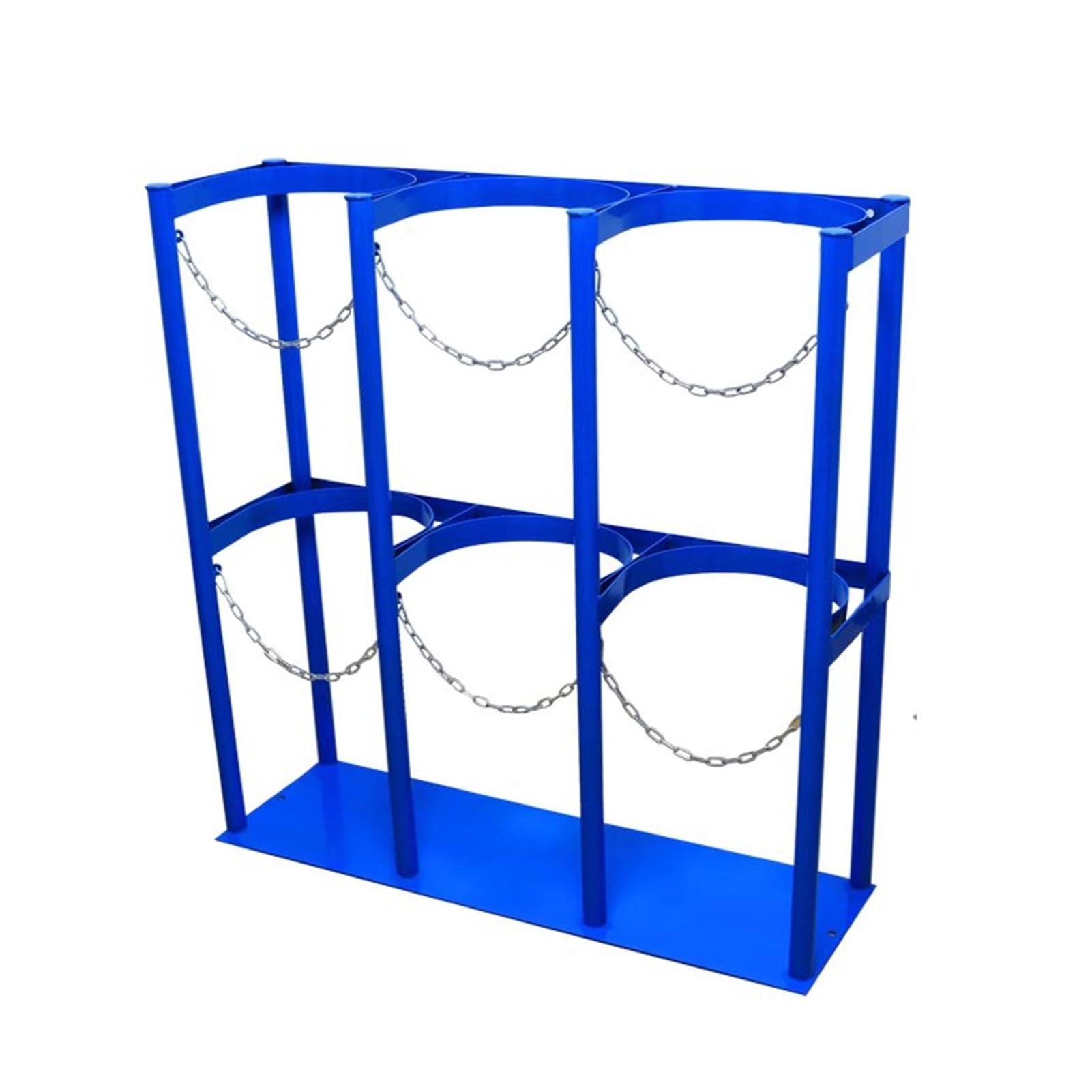 SWENEEN Heavy-Duty Steel Vertical Gas Cylinder Rack For Secure Storage And Transport Of Oxygen Tanks,Blue-96x31x100cm
