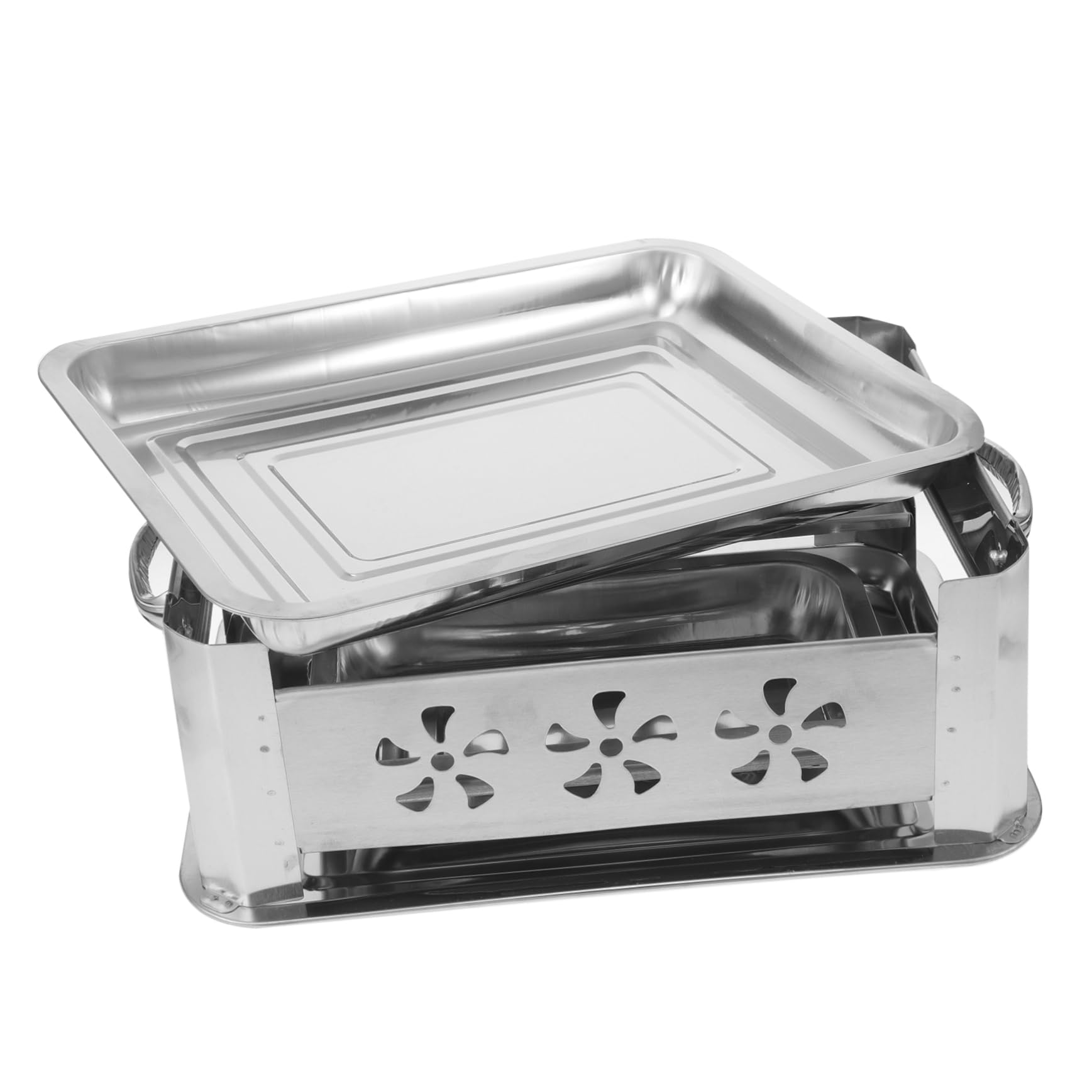 ifundom Bandeja Rectangular de Acero Inoxidable para Pescado Asado, Gruesa y Versátil, Adecuado para Cocina y Hogar, Fácil de Guardar, Plata