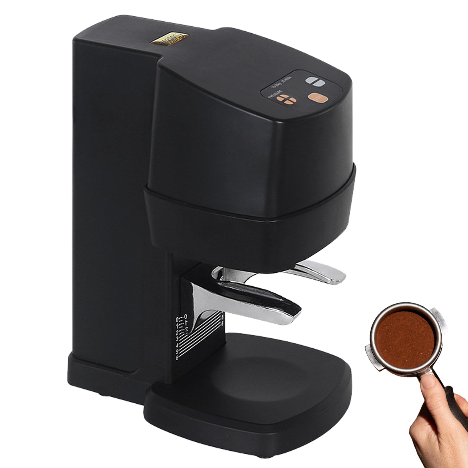 Elektryczny Tamper Do Kawy, Automatyczny Tamper Do Espresso Z Funkcją Czyszczenia I Regulowanym Stojakiem, Regulowany Nacisk 10–30 kg, Profesjonalna Prasa Do Kawy Mielonej Do Kawiarni black Threaded