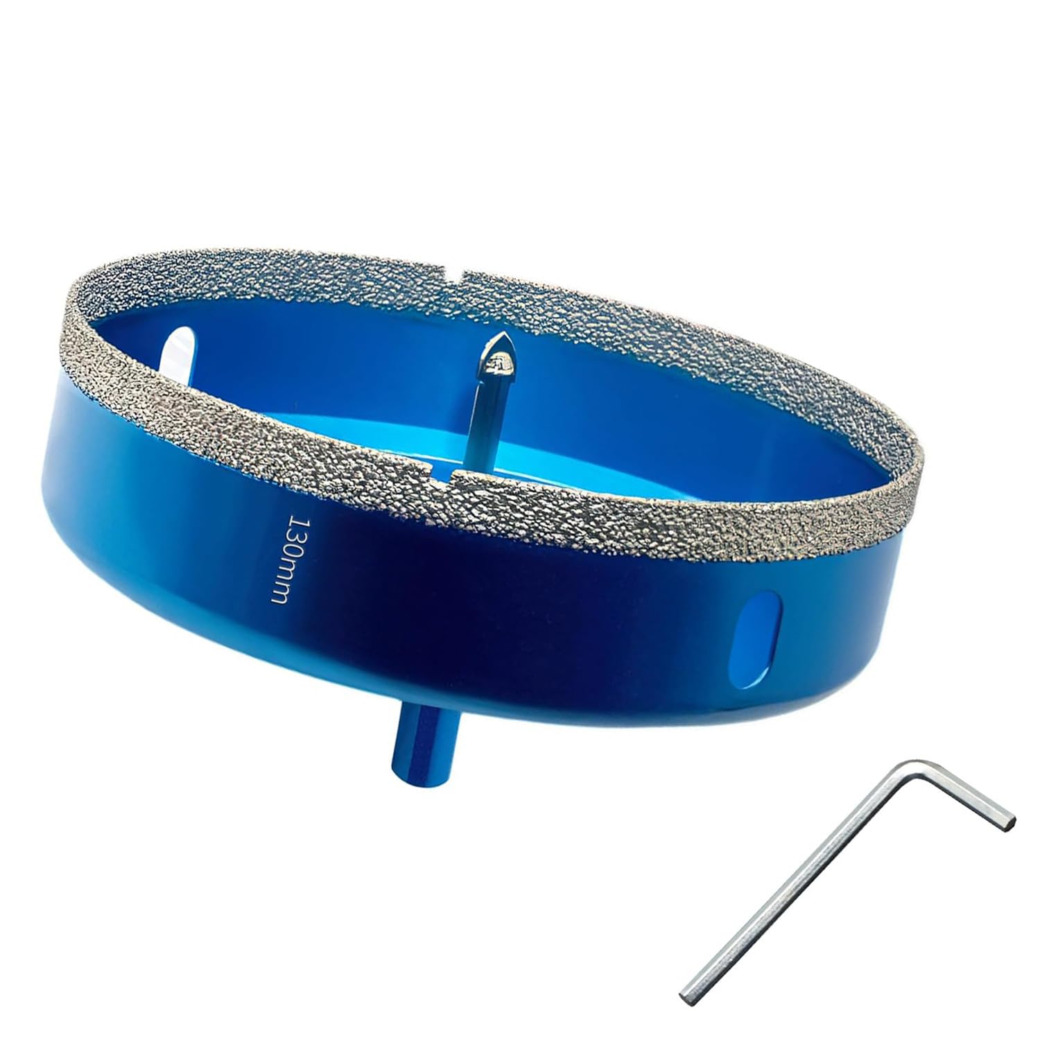130MM Diamond Hole Saw with Pilot Center Drill Bit,Glass Hole Saw Core Drill Bit with Diamond Surface Coating,Vacuum Brazed Diamond Core Hole Cutter for Tile,Porcelain,Glass