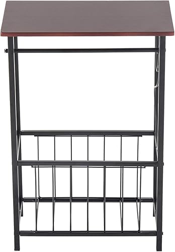 Miniatura 13 de Mesa auxiliar, mesa auxiliar para sofá y cama, mesa auxiliar multifuncional para interiores, mesa auxiliar de noche, mesita de noche para espacios