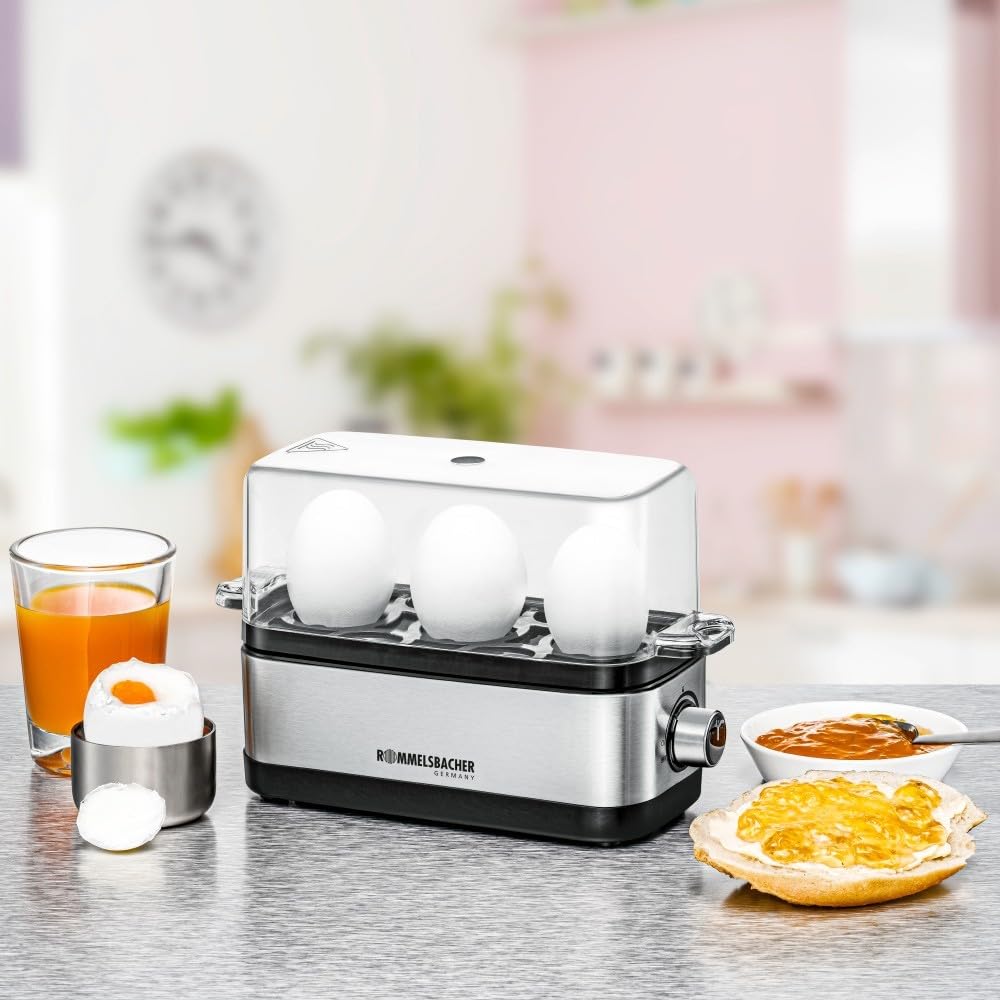 Rommelsbacher ER 300 Cuociuova, Acciaio Inox Nero
