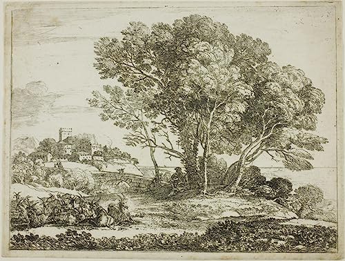 Toile Le Goatherd par Claude Lorrain poster d'art 58x90 cm haute finition