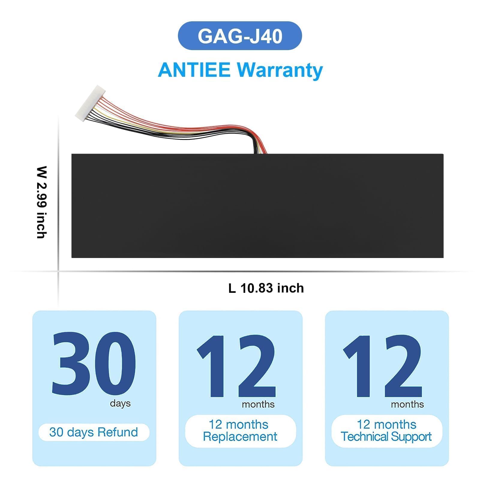 ANTIEE 94.24W GAG-J40 Laptop Batería para Gigabyte Aero 14 V7 K7 14-P64WV6 14-W-CF2 15 15X V8 15W 15-x9 Aorus X5 V6 V7 V8 X7 DT V6 V7 V8 X9 DT Series 541387460002 541387460003 4ICP4/77/128 15.2V