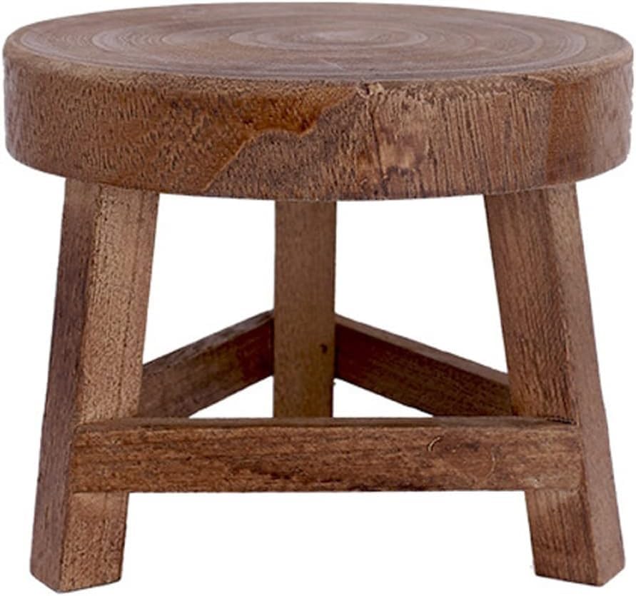 Petit tabouret bois rond pour sublimer vos plantes de salon
