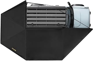 BUNKER INDUST 270 Degree Awning Free Standing, Vehicle Overland Awning Built-in LED Light - Three Colors, Car Passenger Side, Waterproof Wind Resistant for SUV Van Truck Camper
