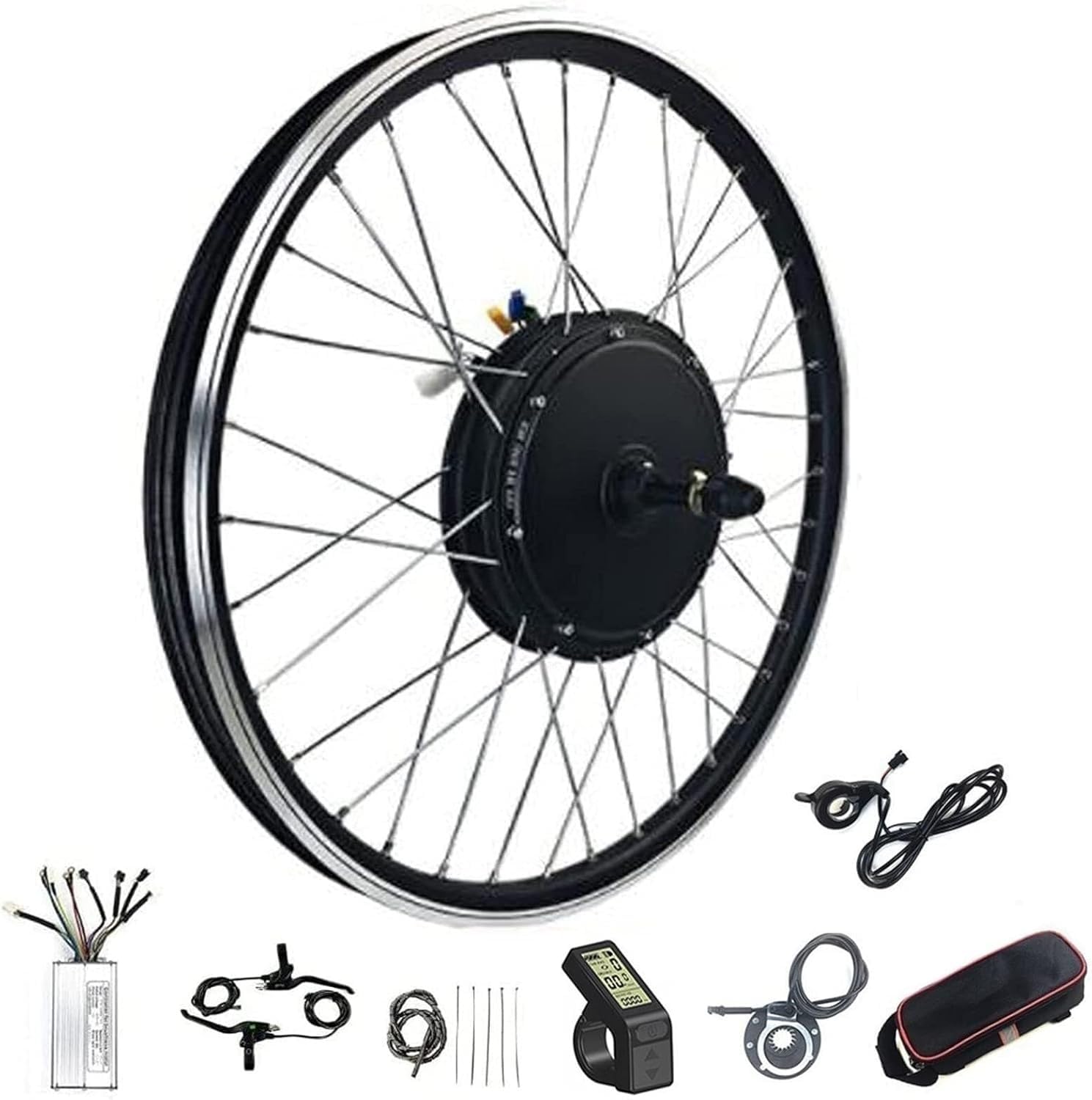 20"/24"/26"/27,5"/28"/29"/700C, zestaw do konwersji tylnego koła do rowerów elektrycznych 1000 W/1500 W LED, silnik piasty roweru elektrycznego 48 V