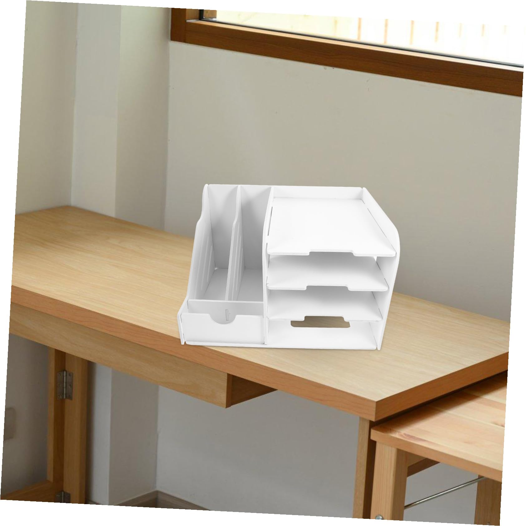 Cosite - Escritorio de varios niveles, estante de archivos desmontable y soporte para documentos para almacenamiento de papelería de oficina y ordenar el escritorio