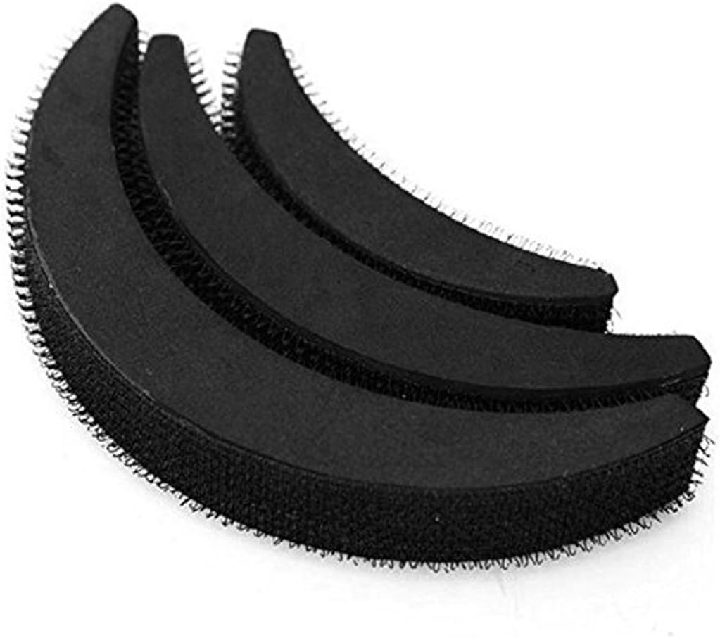 Chanderkash Donut Bun Maker with Princess Poof Bump its Celebrity Look Hair Accessory Set, Medium, Black (3 Pieces)