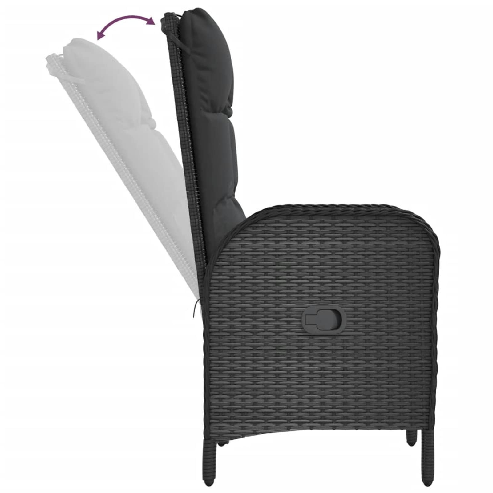 3185069 Set da Pranzo da Giardino 5 pz Nero con Cuscini in Polyrattan Testata in Legno,Testata Letto Matrimoniale Muebles Dormitorio Spalliera Letto Testiere per Letto Matrimoniale