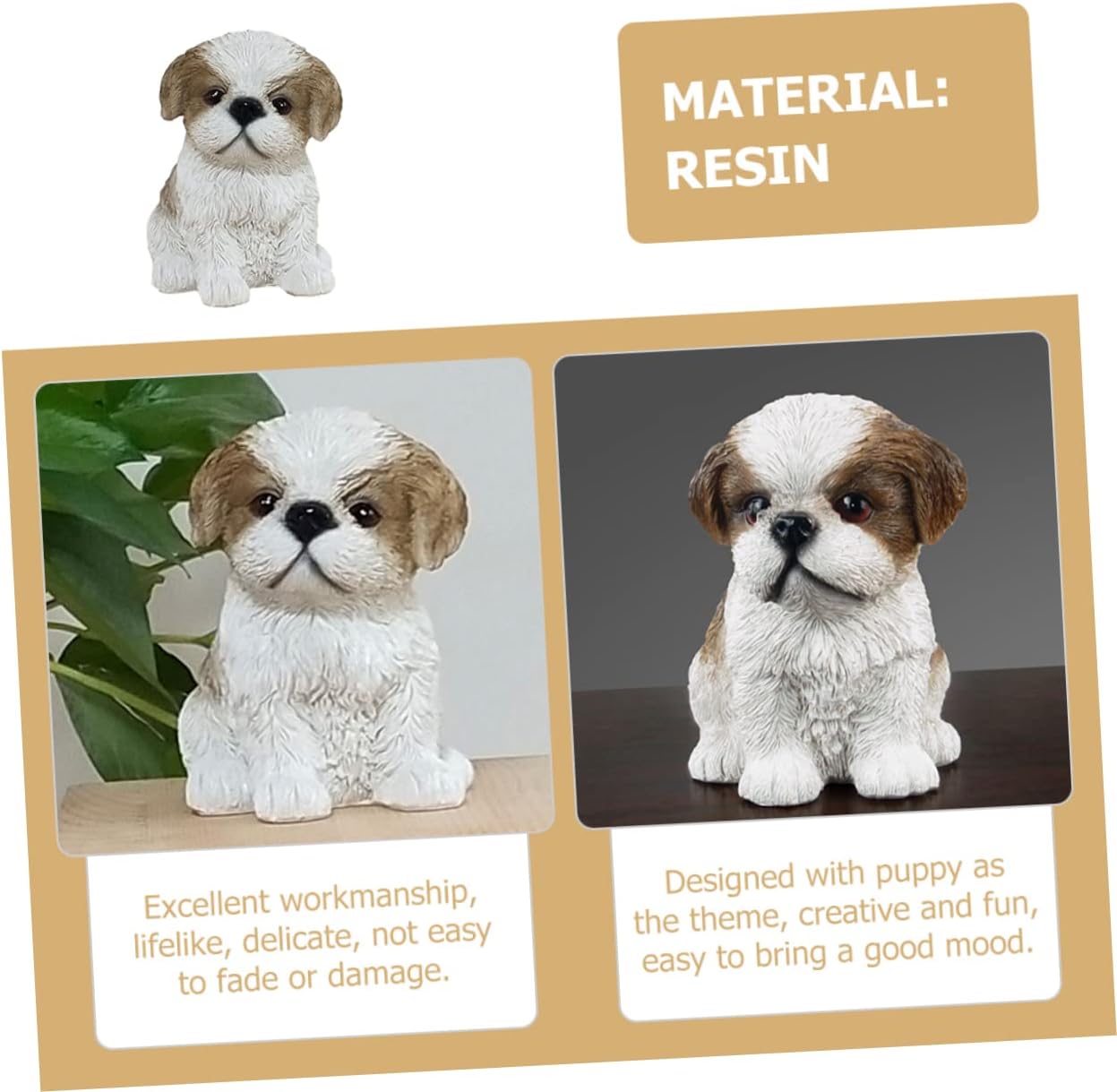 Adorable Dog Shaped Resin Figurine Cute Puppy Statue for Home Decoration for Garden Decor and Puppy Party Accents