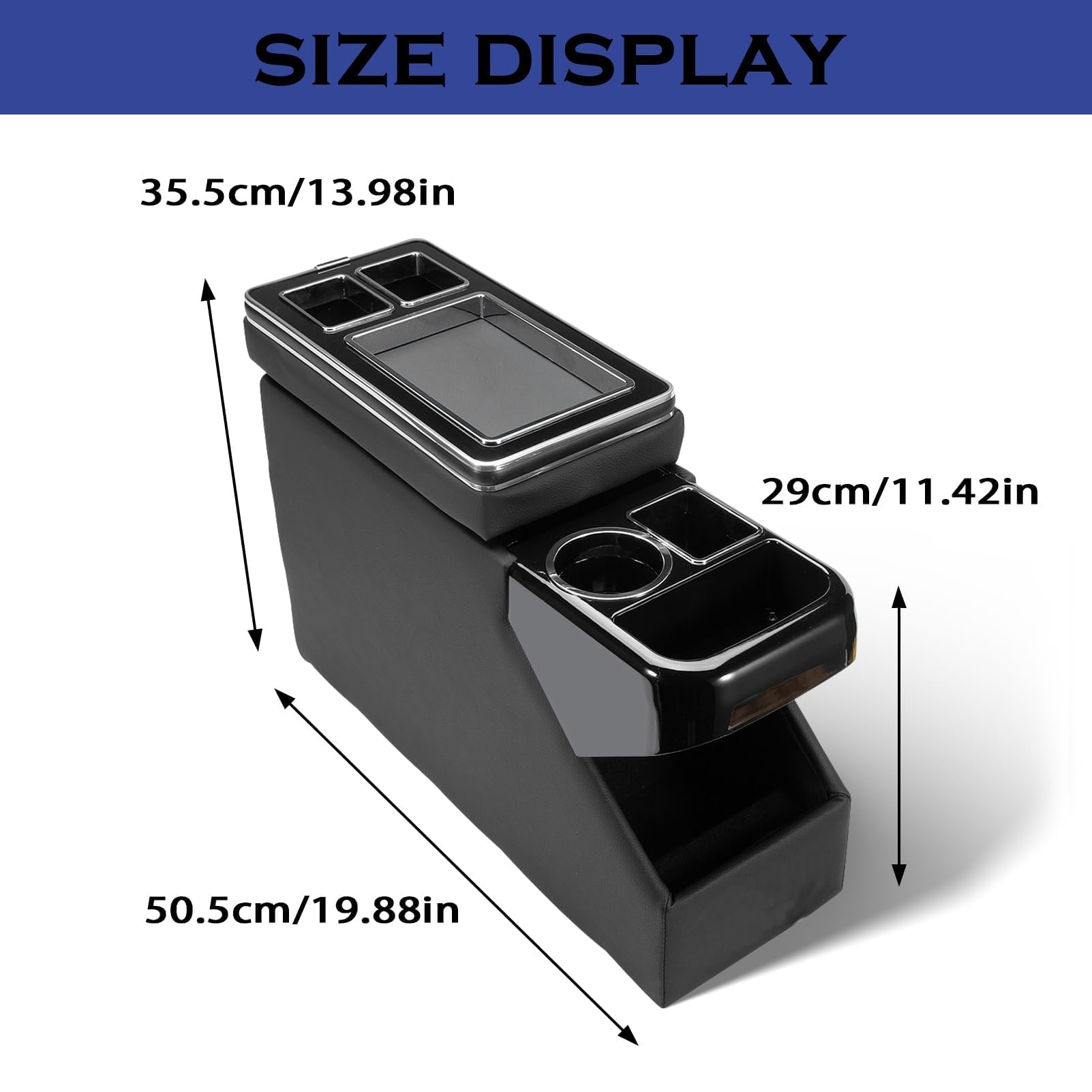 Mittelkonsole Mit Ablagen Staufach Schwarz Glanz Leder Für VW Bus