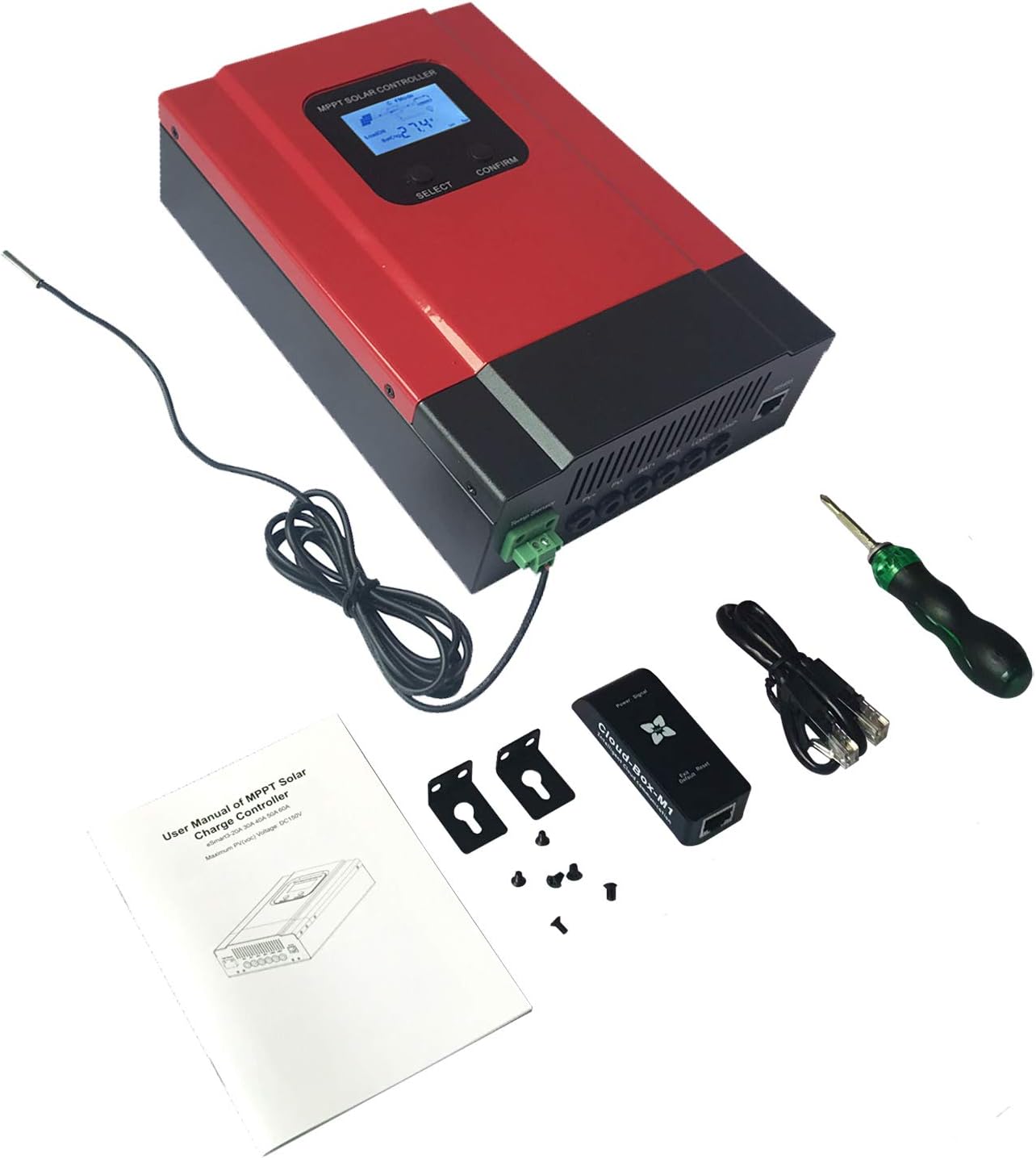 KRXNY 60A MPPT Solar Charge Controller 12V/24V/36V/48V DC Battery Regulator for Off Grid Solar System with WiFi Mobile APP Control Max 150V PV Input