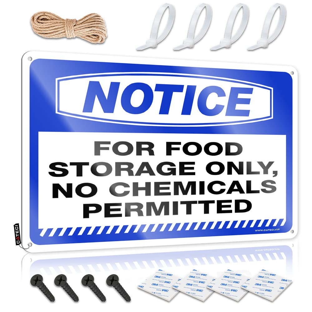 STWNVOITV Beer Signs Metal Vintage Notice For Food Storage Only, No Chemicals Permitted Tin Sign Beer Tin Signs Vintage Sets Decor For Man Cave(30X40CM)
