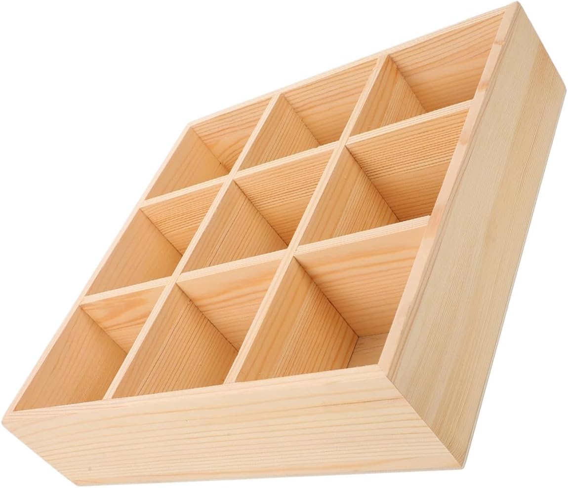 Wooden Tea Bag Holder Box Compartment Tea Organizer for Coffee Sugar Packets and Supplies Stylish Storage for Countertops and Tabletop Organization