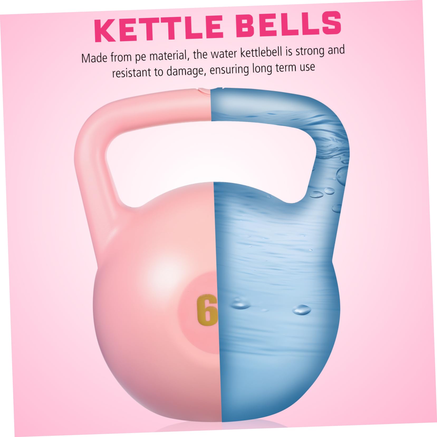 Kisangel Pe Kettlebell mit 6kg Gewicht zum Krafttraining für Männer und Frauen Strapazierfähiges Trainingsgerät für Kraftaufbau und Fitness Zuhause mit Einzigartigem Design