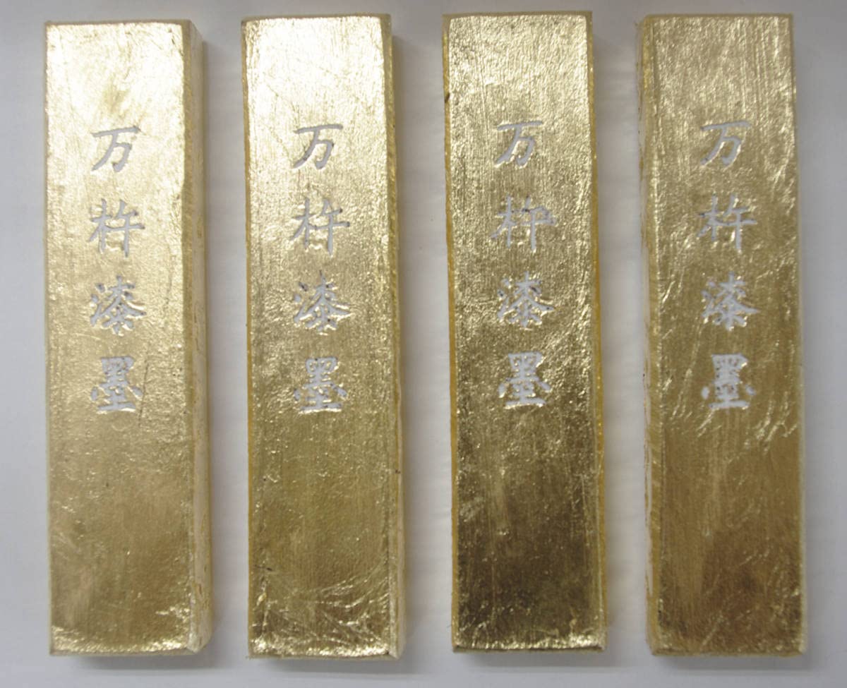 古墨 最高級墨「東京 鳩居堂」金巻 最上菜種油煙墨 金巻き 高級菜種油煙墨 鶴亀 | 古梅園製墨販売部