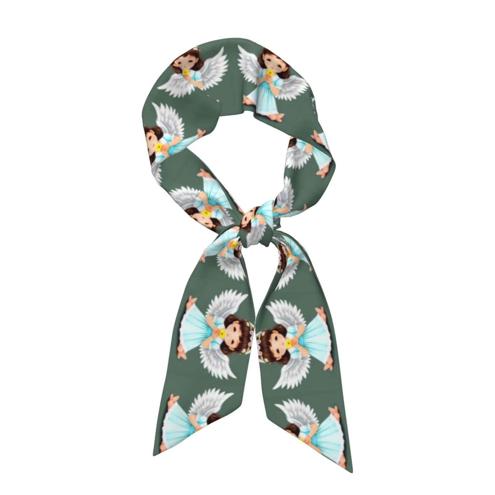 WHJSSF Cute little angel Printing Women's Fashion Scarf Versatile Style, Soft and Silky for Dates, Travel