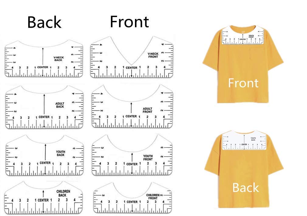 Newartsky T-Shirt Ruler Guide, Improve Thicken 8 Pack T-Shirt Alignment Guide Ruler - Image 2