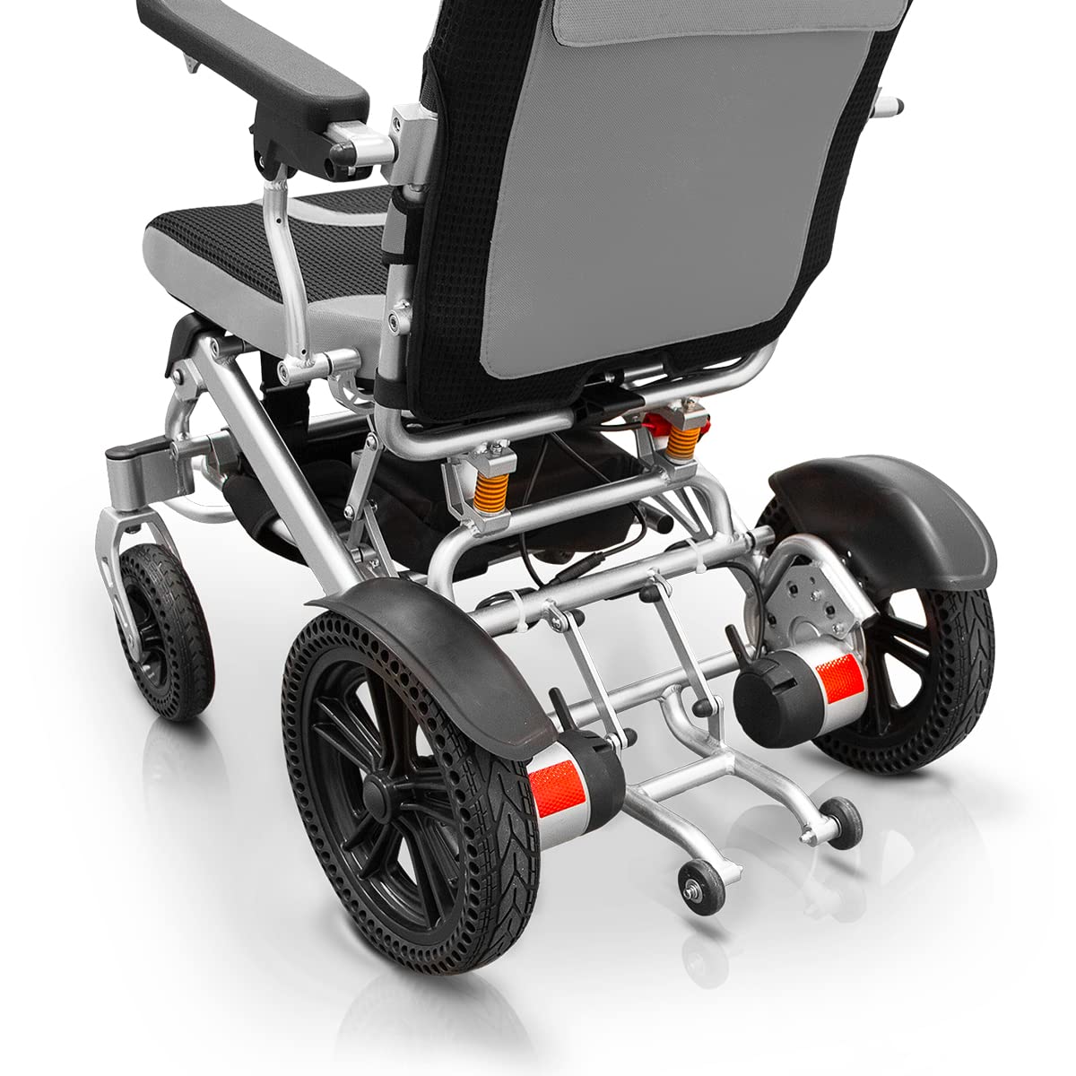QUIRUMED Silla de ruedas eléctrica EASY PLUS ULTRALIGHT, Plegable, Chasis de aluminio, Mando para diestros y zurdos, Autonomía 18 km, Para mayores, Para minusválidos, Hasta 135 kg