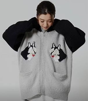 Amazon.co.jp: FREAK'S STORE ハスキー柄 カウチンセーター M