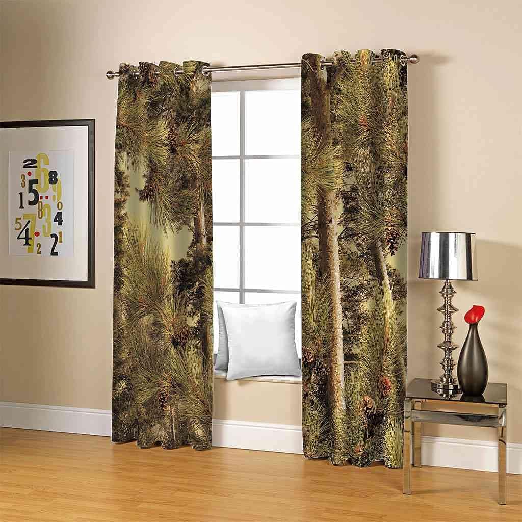 Modern Blackout Curtains with Eyelet 3D Printed Thermal Insulated Window Treatments Tropical Forest Landscape Living Room Bedroom Window Drapes 2 Panel Set 72" X 108" (2XW27.5"xL63")