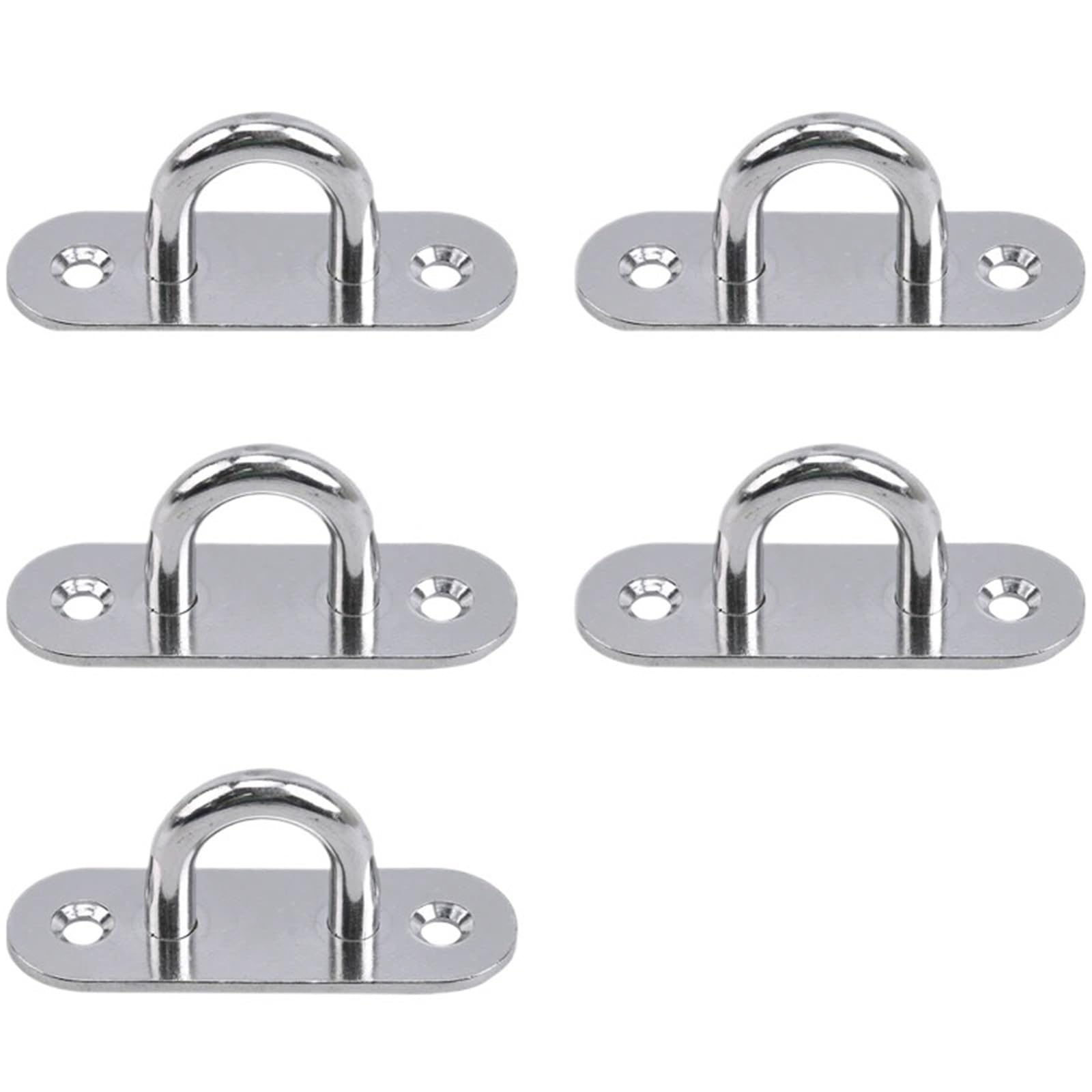 LTYKNGH Eye Plate M6 M5 M8 Oval Eye Board Marine Deck Buckle Staple Boat Shade Sail Mounting Fastening Stainless Steel(M6-5pcs)