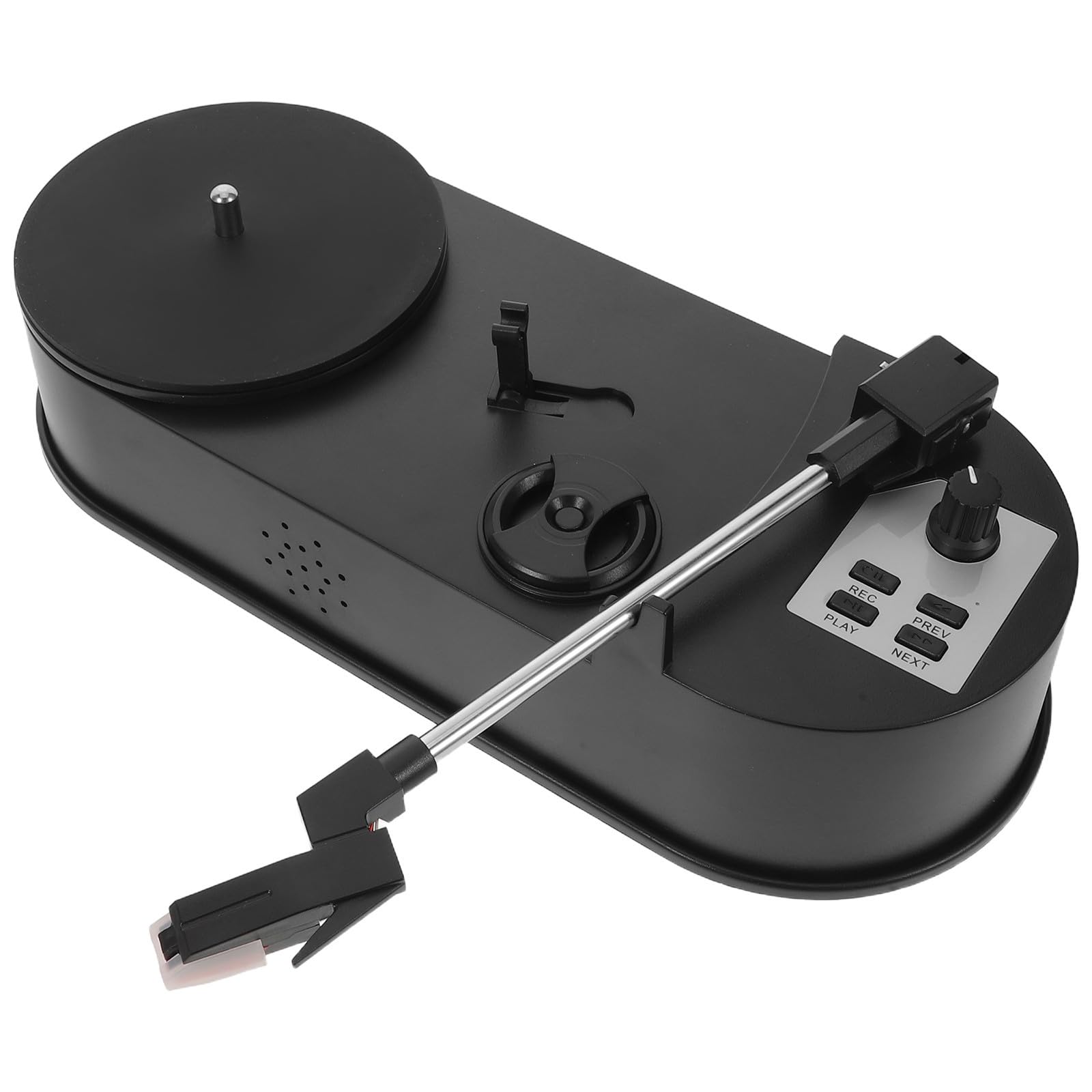 Kisangel Giradischi Alta Fedeltà Audio con Altoparlante Integrato Nero Vintage in ABS e Conversione Mp3, Giradischi da Tavolo e Festival per Decorazioni Domestiche