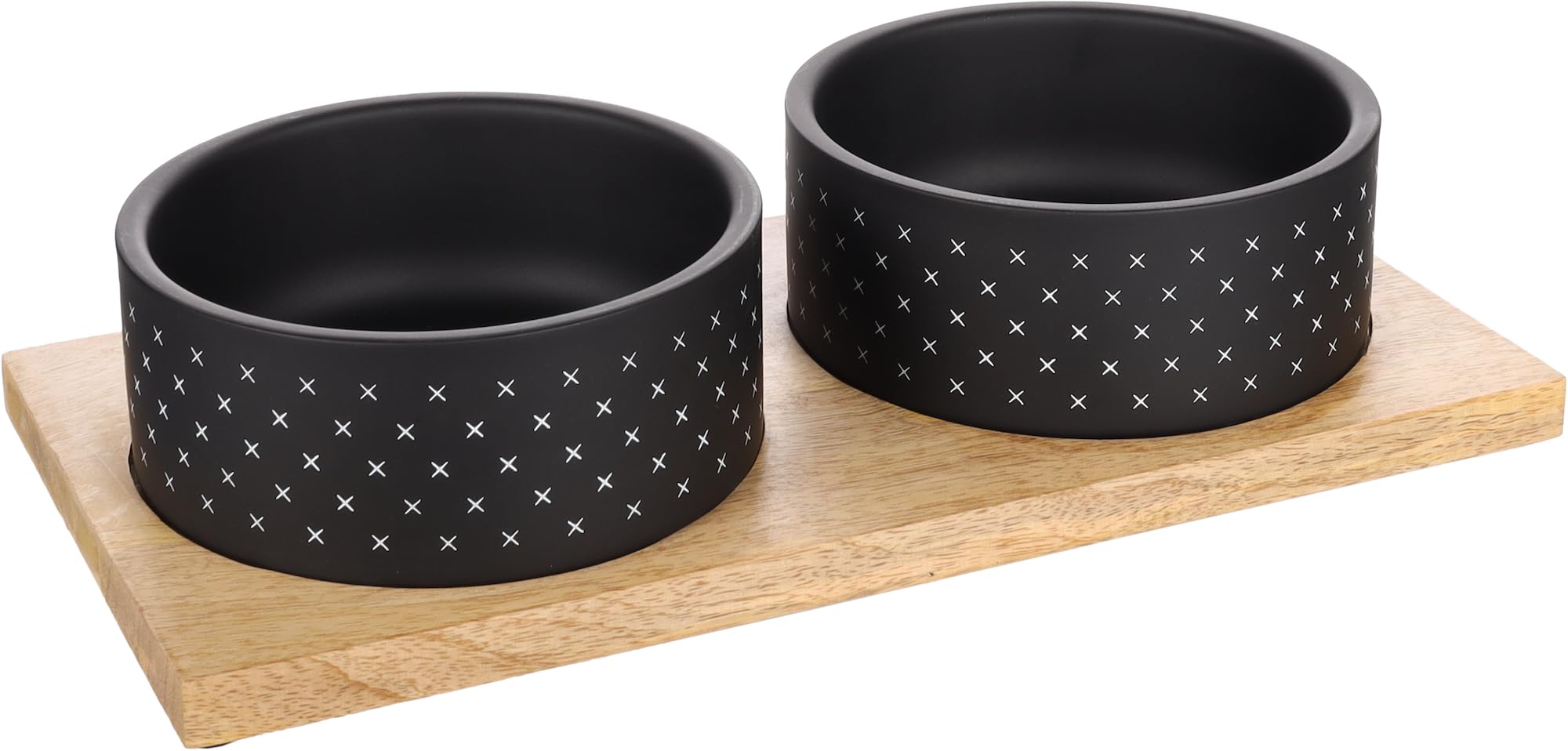 Personalizable comedero Doble Nervo M Negro – Antideslizante & Apto para lavavajillas – para Perros y Gatos – Personalizado con Nombre – Petslino