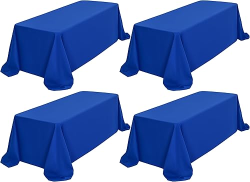 Miniatura 185 de Paquete de 8 manteles redondos blancos de 90 pulgadas, manteles redondos de poliéster lavables para mesa de tela decorativa resistente a