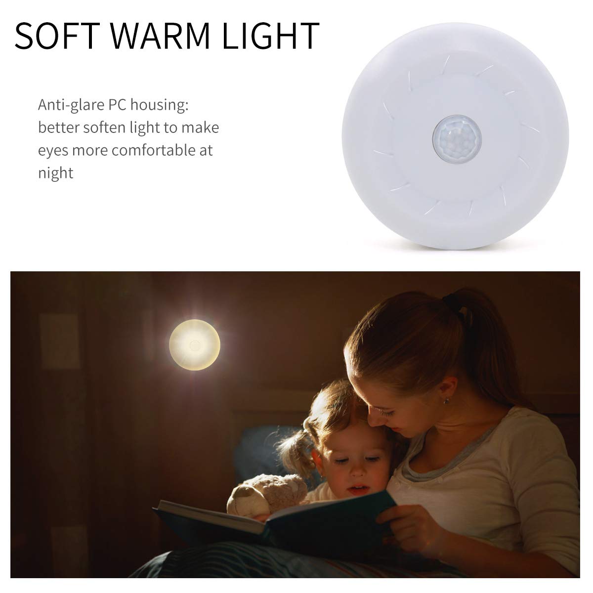 Motion Sensor Light 5v USB Powered Led Puck Lights Rechargeable Motion Activated Closet Light Wireless Smart Under Cabinet Lighting Warm White Led Night Light for Bedroom Stair Hallway Decor (2 Packs)