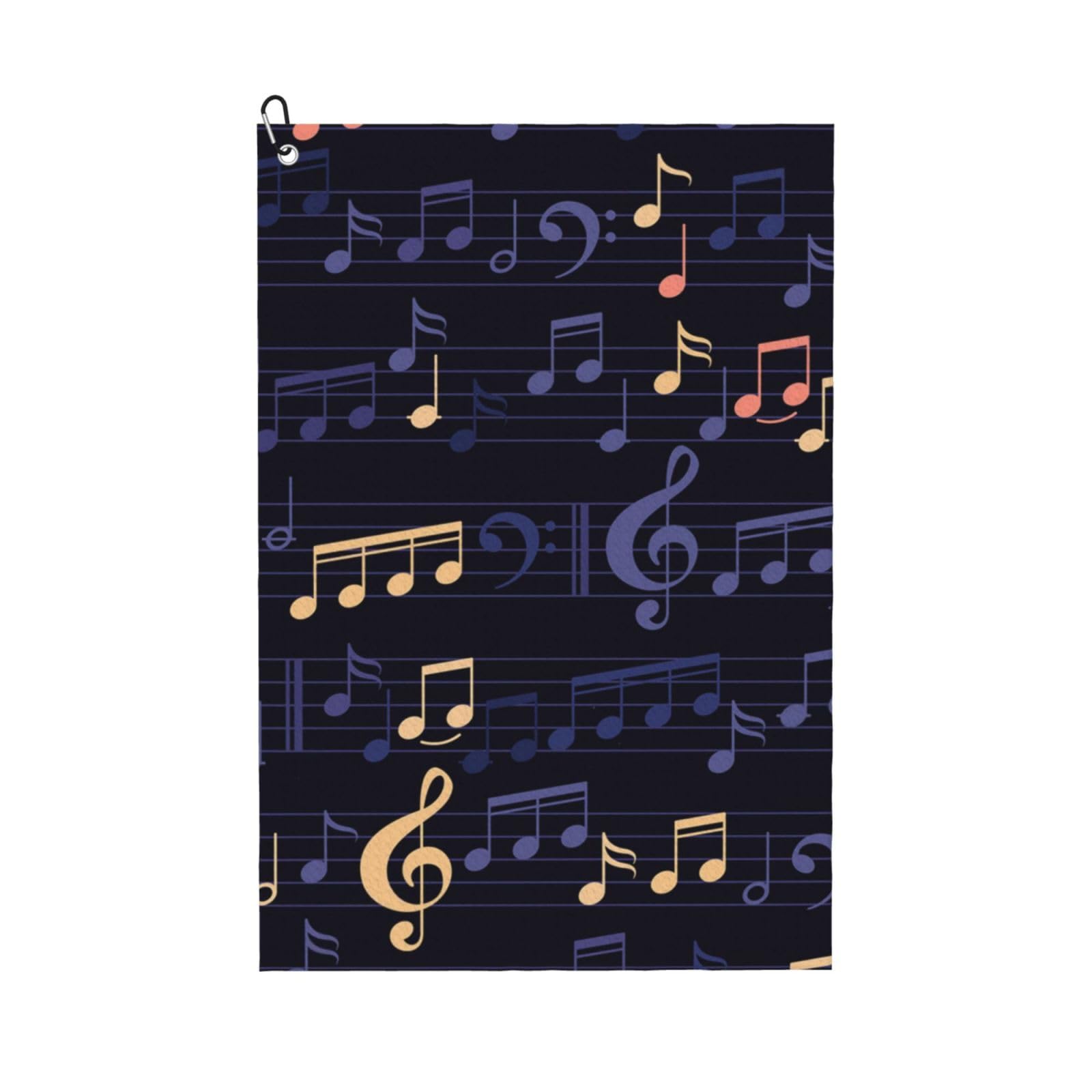 Hnnkloy Music-Seamless-Pattern, 16x24 in Portable Waffle Golf Towels with Carabiner Clip for Golf Bag