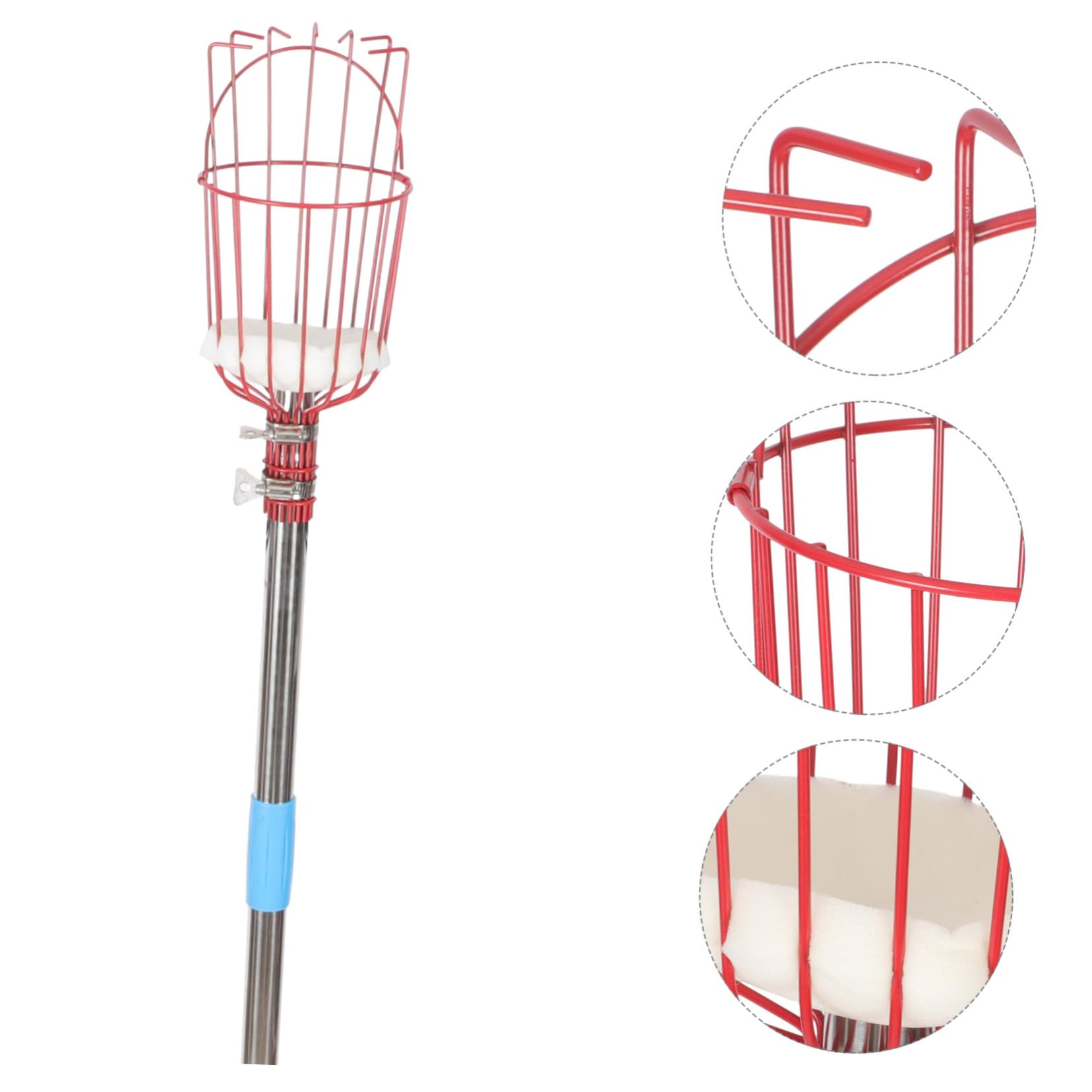 POPETPOP Raccoglifrutta Staccabile Attrezzo per Raccogliere la Frutta Asta in Acciaio Inox Dispositivo per Raccolta Frutta Attrezzo da Giardinaggio per Frutteto Parco Fattoria Giardino