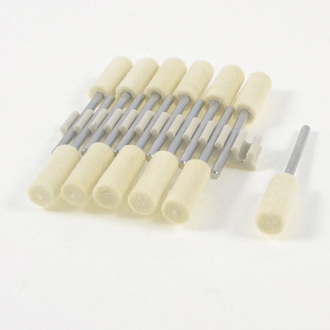 Aexit 2.3mm Metal Abrasives Drill Hole 6mm Felt Bits Head 12 Pieces Rotary Polishing Tool Model:62as333qo313