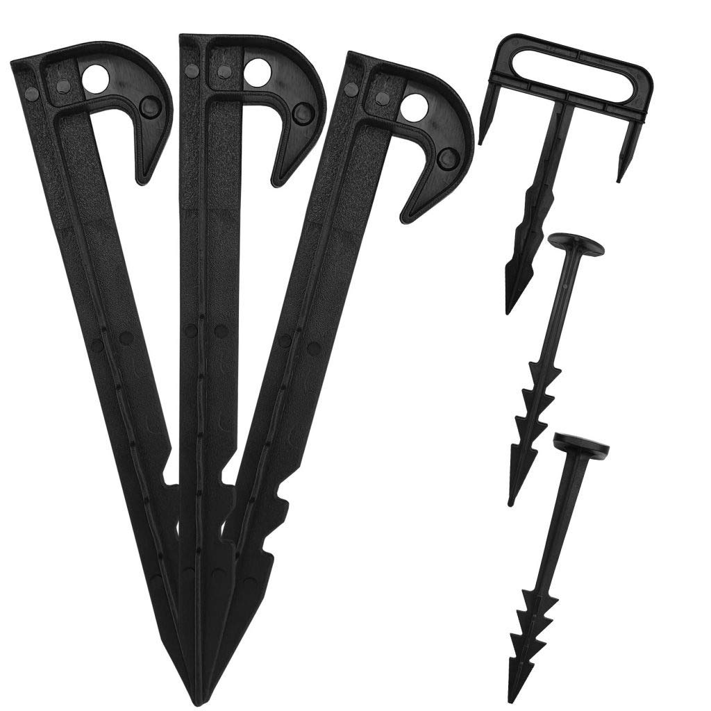 Elixir Gardens Weed Control Membrane Plastic Pegs | 6, 8 & 10 inch Sizes | 25-2000 Quantities Available | 6 inch 15cm Hooked Pegs x 25