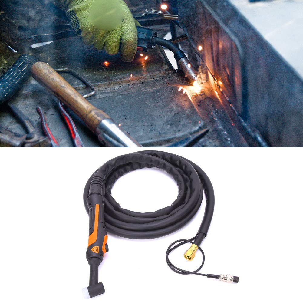 Generic Antorcha de Soldadura TIG Pistola de Soldadura por Refrigerada por Aire 4M 12 Mm2 Plomo Boquilla Suave Flexible DC 180A AC 150A para Soldadores TIG Taller de Reparación Usuarios de