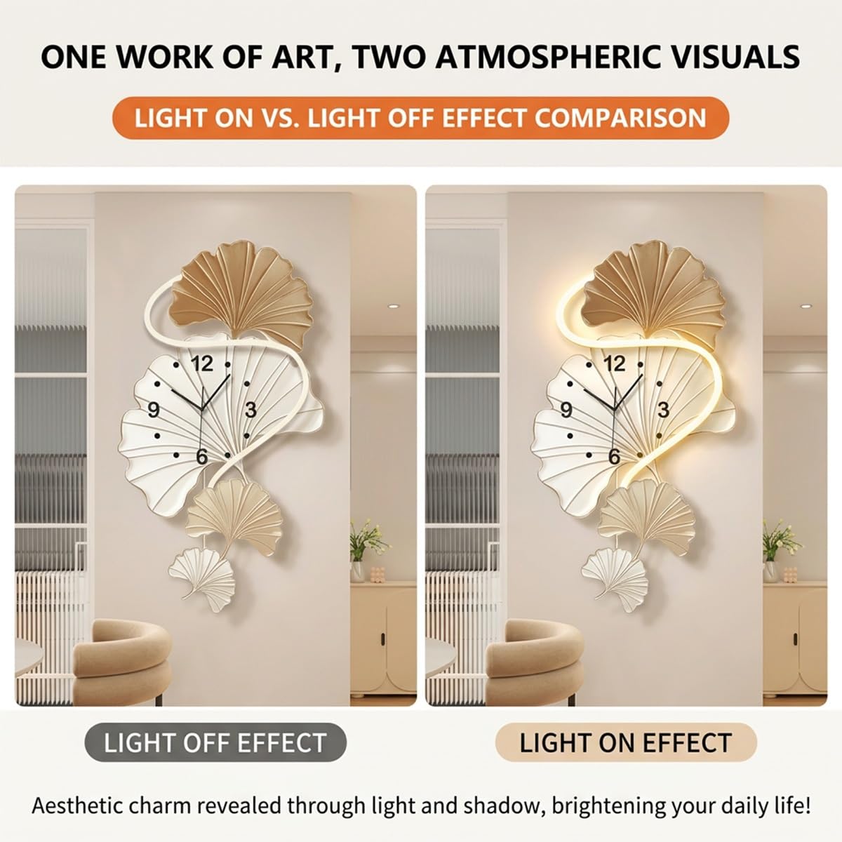 EBOYNSowAprr Escultura Mural Mariposa 3D con Luz LED, Mural Decorativo