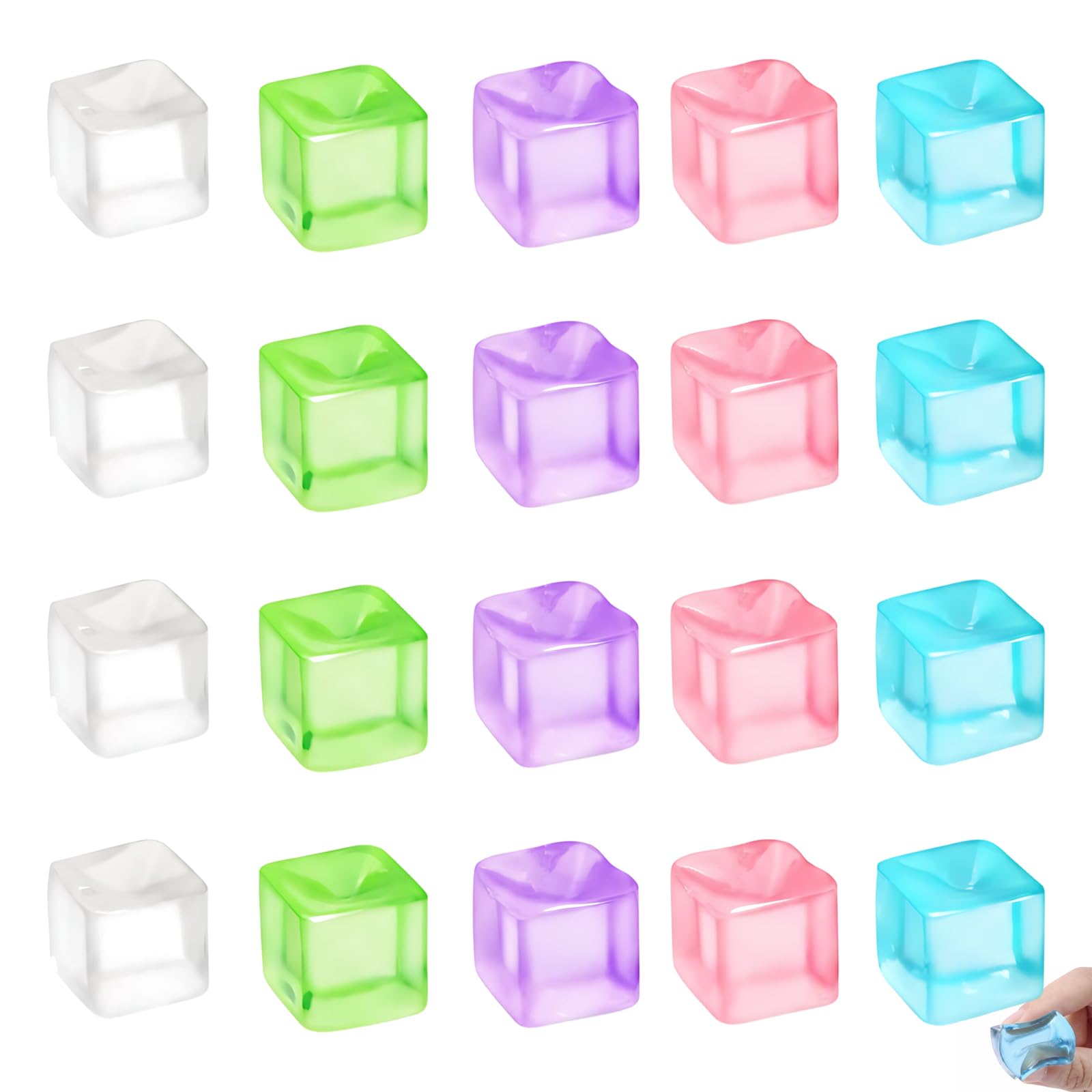 20PCS Fidget Squeeze, Ice Cube Squeeze, Stress Cubes Mini Cubes Sensory for Party Favors, Family or Friend Gift