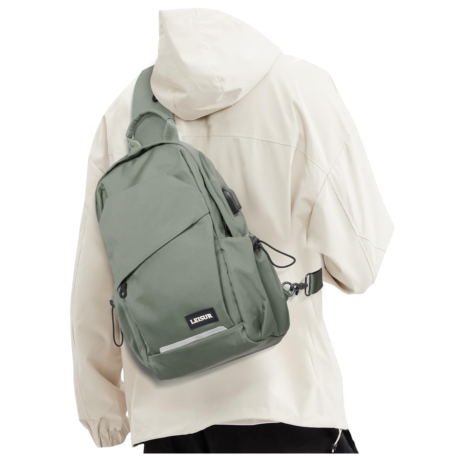 SEAFEW Sling Tactical Backpacks, A0-green, Sling Backpacks