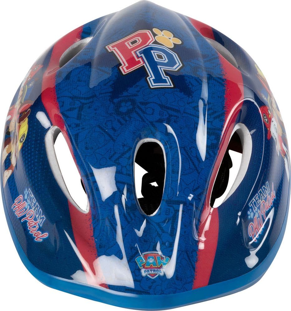 TataWay - Casque de vélo Enfant, Graphique Paw Patrol, Réglable 52-56 cm, Fermeture à Clip, Bleu, Taille 52-56 cm, Plastique